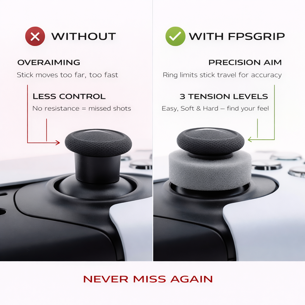 Precision Rings comparison showing improved aim accuracy before and after