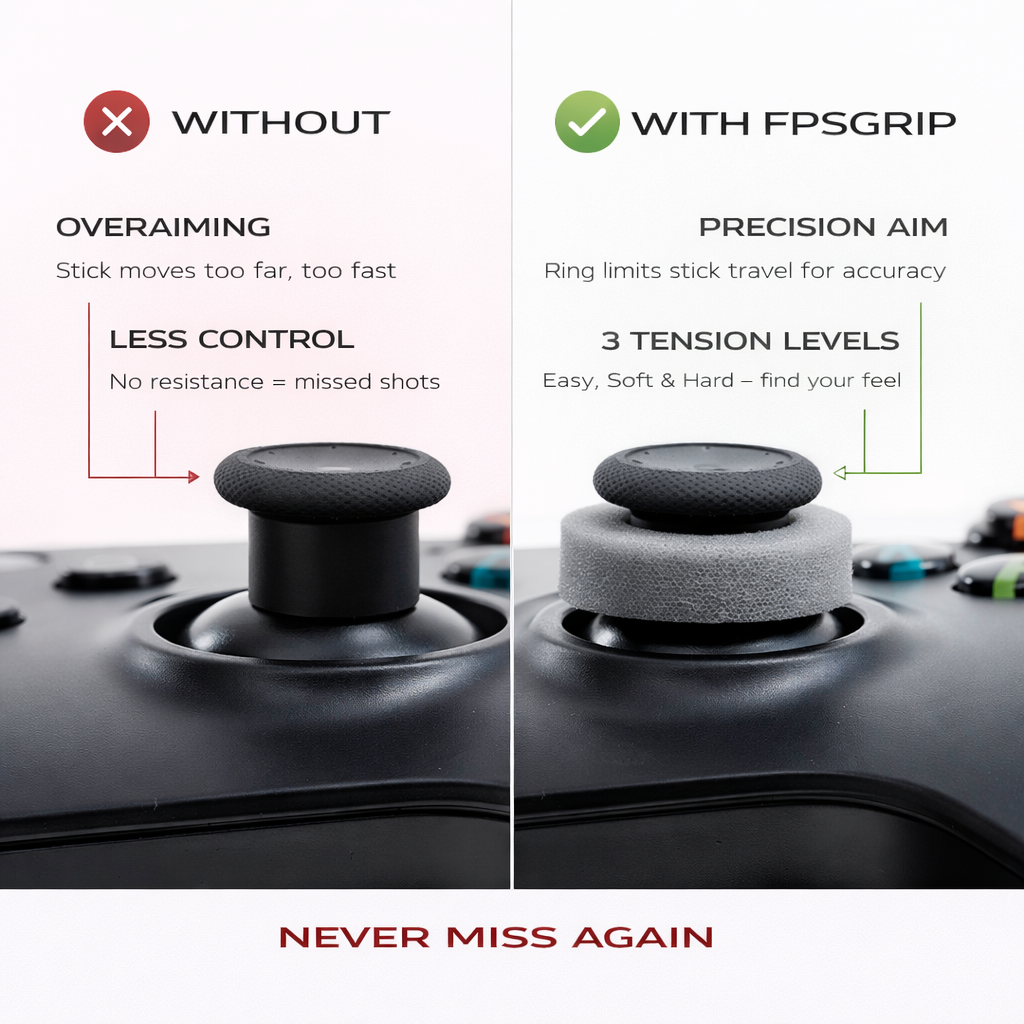 Precision Rings comparison showing improved aim accuracy before and after