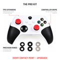 Pro Kit infographic showing FPS extenders precision rings and controller grips bundle