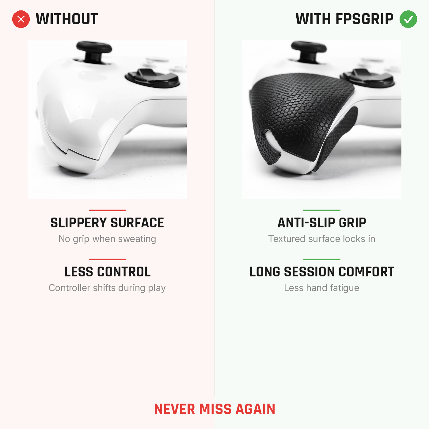 Xbox Controller Grips comparison before and after application